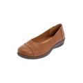 Wide Width Women's The Gab Flat by Comfortview in Cognac (Size 8 W)