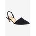 Extra Wide Width Women's Sarah Slingback by Bella Vita in Black Kid Suede (Size 9 1/2 WW)