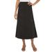 Plus Size Women's Stretch Denim Jegging Skirt by Jessica London in Black (Size 32) Flared Stretch Denim w/ Vertical Seams