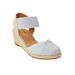 Extra Wide Width Women's The Abra Espadrille by Comfortview in White Metallic (Size 7 1/2 WW)