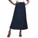 Plus Size Women's Stretch Denim Jegging Skirt by Jessica London in Indigo (Size 22) Flared Stretch Denim w/ Vertical Seams