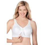 Plus Size Women's Glamorise® Magic Lift® Front-Close Posture Wireless Bra 1265 by Glamorise in White (Size 50 I)