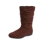 Wide Width Women's The Aneela Wide Calf Boot by Comfortview in Brown (Size 12 W)