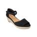 Extra Wide Width Women's The Charlie Espadrille by Comfortview in Black (Size 8 WW)