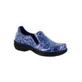 Extra Wide Width Women's Bind Slip-Ons by Easy Works by Easy Street® in Blue Mosaic Pattern (Size 7 WW)