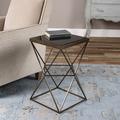 Ebern Designs Ammadies Glass Top Frame End Table Glass/Metal in Black/Brown/Gray | Wayfair 88C7302A9F154F0A9D095A1992FCCF92