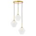 Wade Logan® Aleigha 3 - Light Kitchen Island Cluster Pendant Glass in White/Yellow | 8.6 H x 18.1 W x 18.1 D in | Wayfair