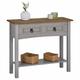 Idimex - Table console ramon table d'appoint rectangulaire en pin massif gris et brun avec 2