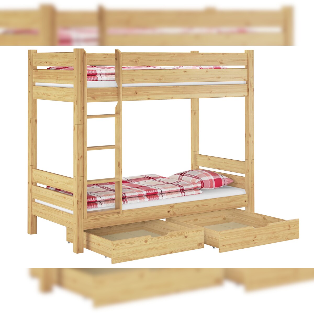 Erst-Holz Stockbett für Erwachsene 90x200 Etagenbett teilbar 2 Rollroste Doppelbettkasten 60.16-09T100S2 Image