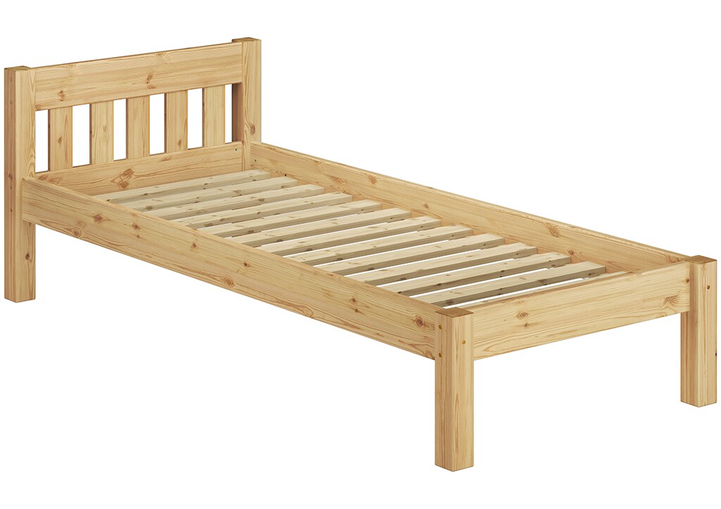 Erst-Holz Bettrahmen Einzelbett 80x200 Futonbett Kieferbett Massivholz natur mit Rollrost 60.38-08 Image