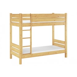 Erst-Holz Hochbett Kiefer natur 100x200 Nische 80 teilbar Rollrost Matratzen 60.16-10T80M Image