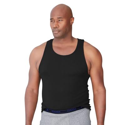 Men's Big & Tall Hanes® Tagless Tank Undershirt 3-Pack by Hanes in Black (Size XL)