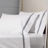 Set of 2 Ladder Stitch Sateen Pillowcases - Navy, King - Frontgate Resort Collection™
