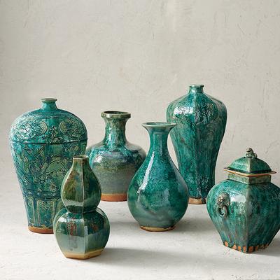 Vert de Chine Ceramic Vases and Jars - Lidded Jar - Frontgate