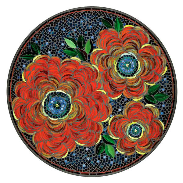 knf-zinnia-mosaics-round-bistro-dining-tables---pewter,-36"-dia.,-round-high-dining---frontgate/