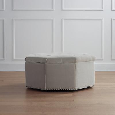 Juliette Storage Ottoman Mist Velvet Large 42 Dia Frontgate On Frontgate Accuweather Shop