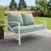 Wade Logan® Mosier Loveseat w/ Cushions Metal in Gray/White | 32 H x 54 W x 30.5 D in | Outdoor Furniture | Wayfair