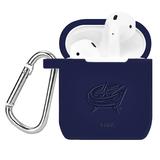 Navy Columbus Blue Jackets Debossed Silicone AirPods Case Cover