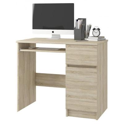 Mogo - Bureau informatique droit 90x77x50 cm - Support clavier + tiroir - Table ordinateur - Beige