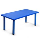 Costway Kids Plastic Rectangular Learn and Play Table-Blue