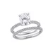 Belk & Co Lab Created 2 Ct. T.w. Oval Moissanite And 1/4 Ct. T.w. Diamond Bridal Ring Set In 14K White Gold, 7