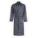 Revise RE-504 Elegant Men's Dressing Gown - Light and Thin - 100% Cotton– Black/Grey – XXL