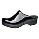 Sanita | Patent Clog | Original Handmade | Flexible Leather Clog for Women | Black | UK 5