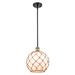 Innovations Lighting Bruno Marashlian Large Farmhouse Rope 10 Inch Cage Pendant - 516-1S-BAB-G121-10RB-LED