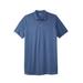 Men's Big & Tall Longer-Length Shrink-Less™ Piqué Polo Shirt by KingSize in Heather Blue (Size 6XL)