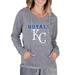 Women's Concepts Sport Gray Kansas City Royals Mainstream Terry Long Sleeve Hoodie Top