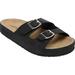 Extra Wide Width Women's The Maxi Slip On Footbed Sandal by Comfortview in Black (Size 12 WW)