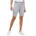 Plus Size Women's Stretch Knit Bike Shorts by ellos in Heather Grey (Size 10/12)