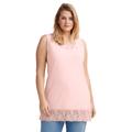 Plus Size Women's Lace Hem Tunic Tank by ellos in Pale Blush (Size S)