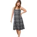 Plus Size Women's Knit Tank dress by ellos in Black Grey Print (Size L)