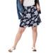 Plus Size Women's Pull-On Paperbag Waist Skort by ellos in Navy Floral (Size 26)