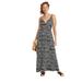 Plus Size Women's Knit Surplice Maxi Dress by ellos in Black White Geo (Size M)