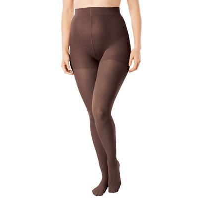 Plus Size Women's 2-Pack Smoothing Tights by Comfort Choice in Dark Coffee (Size E/F)