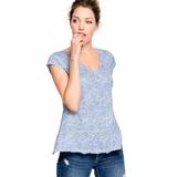 Plus Size Women's Twisted V-neck Tee by ellos in Blue Paisley Print (Size 3X)
