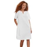 Plus Size Women's Linen-Blend A-Line Dress by ellos in White (Size 18)