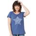 Plus Size Women's Love Ellos Graphic Tee by ellos in Royal Navy Star (Size M)