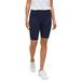 Plus Size Women's Stretch Knit Bike Shorts by ellos in Navy (Size 30/32)