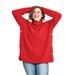 Plus Size Women's Side Button Turtleneck Sweater by ellos in Poppy Red (Size 10/12)