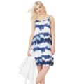 Plus Size Women's Knit Tank dress by ellos in Blue White Print (Size M)