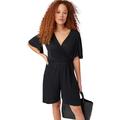 Plus Size Women's Flutter Sleeve Surplice Romper by ellos in Black (Size 22/24)