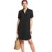 Plus Size Women's Button Front Linen Shirtdress by ellos in Black (Size 14)