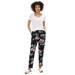 Plus Size Women's Woven Soft Pants by ellos in Black Rose Floral (Size 2X)