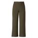 Plus Size Women's Wide-Leg Soft Pants with Back Elastic by ellos in Dark Olive (Size L)