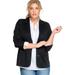 Plus Size Women's Ponte Knit Button-Front Blazer by ellos in Black (Size 12)