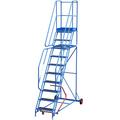 10 Tread Mobile Warehouse Steps | ANTI-SLIP STEP EN131-7 | 3.5m Portable Safety Ladder Stairs & Wheels – 2.5m Platform Height – Handrail & Guardrail Safe Picking – STRONG STEEL FRAME Easy Movement