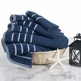 Gracie Oaks Jaiel 6-Piece Cotton Towel Set - w/ 2 Bath Towels, 2 Hand Towels, & 2 Washcloths Terry Cloth/100% Cotton in Blue | 27.5 W in | Wayfair